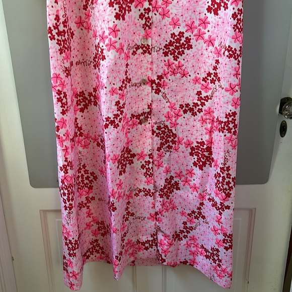Lilly Pulitzer Vintage “The Lilly” Pink Floral Maxi Shirt Dress - Picture 4 of 16
